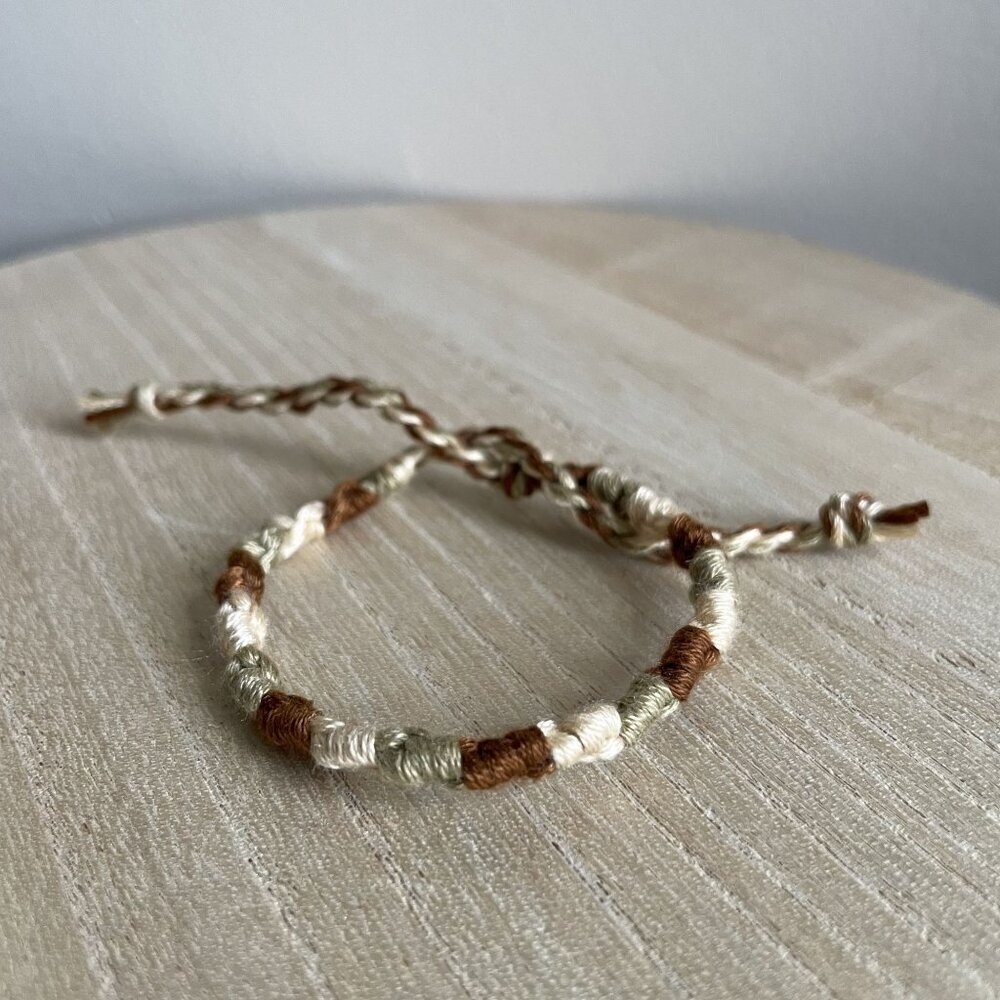 Fenella Bracelet, anklet, trendy, comfortable, tie, embroidery thread, woven, gi